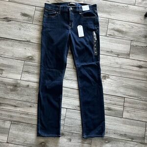 Express Women's Dark Indigo Straight Leg  Skinny Mid Rise Jeans NWT Size 12R